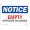 Signmission OSHA Notice, 5" Height, NOTICE Empty Nitrogen Cylinders Sign, 7" X 5", Landscape OS-NS-D-57-L-15622 - alternate 1